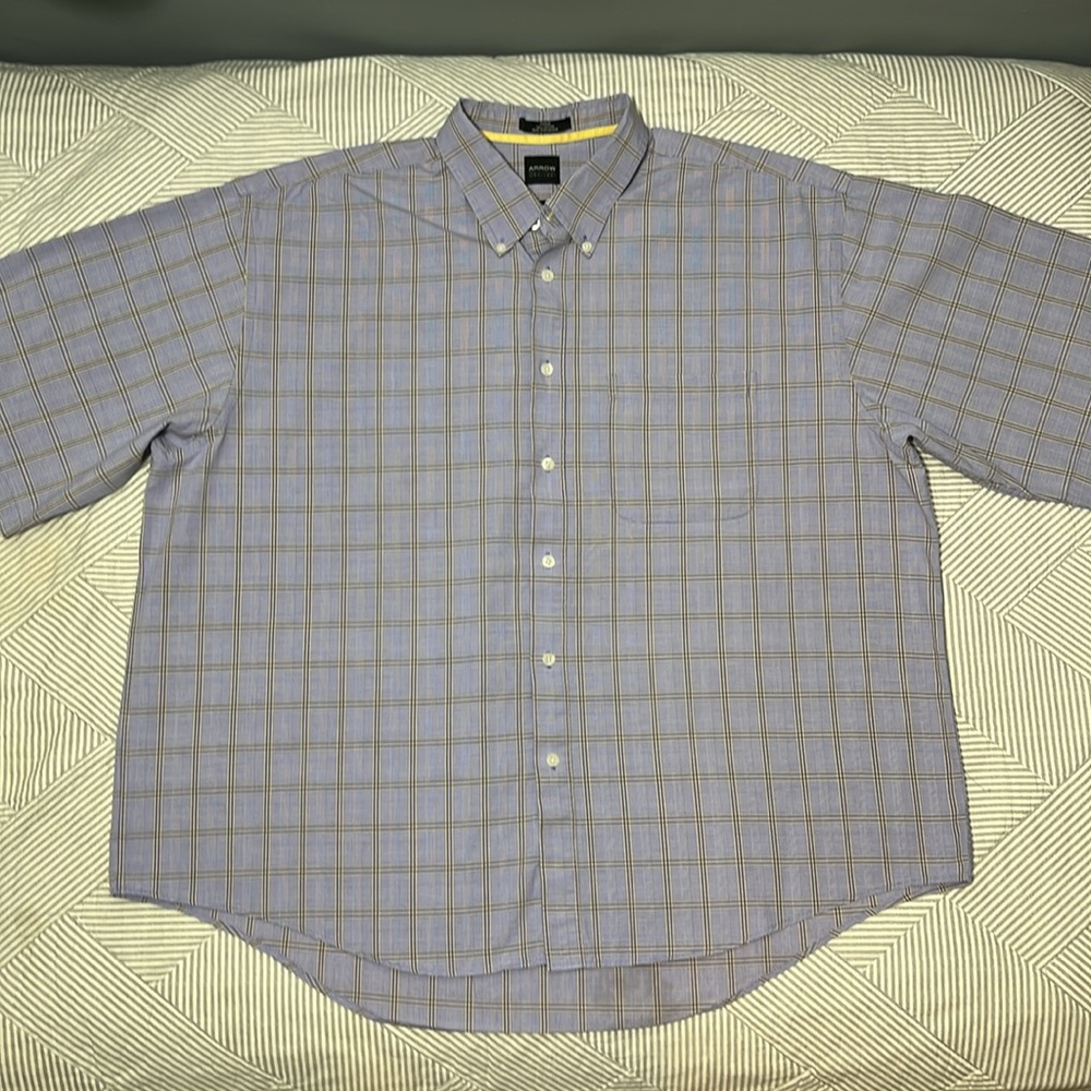 Arrow Men's Short Sleeve Plaid Button Down Shirt
